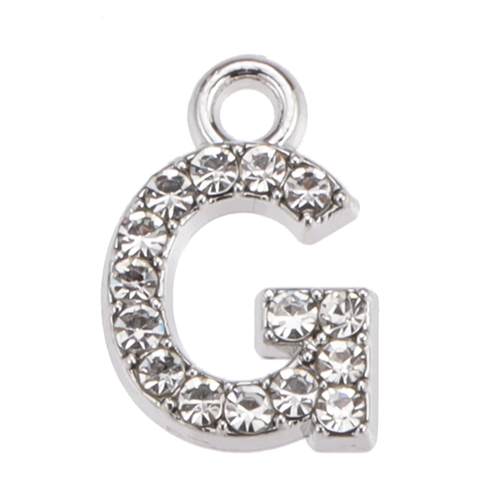 10/26 stücke Silber Farbe Legierung Kristall Mini Alphabet 26 Buchstaben Charms Anhänger für Frauen Halskette Ohrring Schmuck Zubehör – Detail 11