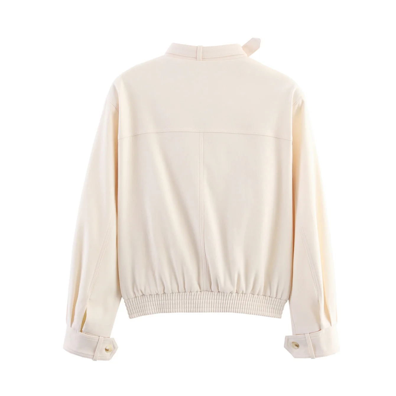 Women's Bomber Short Jacket Coat Autumn Winter Button Daily Commute Beige Chic Elegant Long Sleeve Lady Fashion Jacket Streetwea