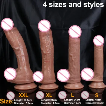 XXL Big Realistic Dildo Soft Silicone Penis Skin Feel Cock Female Masturbator Anal Plug Adultos Sex Toys Strapon Dick for Women 6