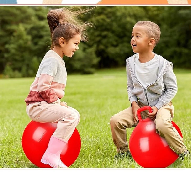 Children's PVC Toy Handle Jump Ball Elastic Ball Inflatable Elastic With Handle Jumping