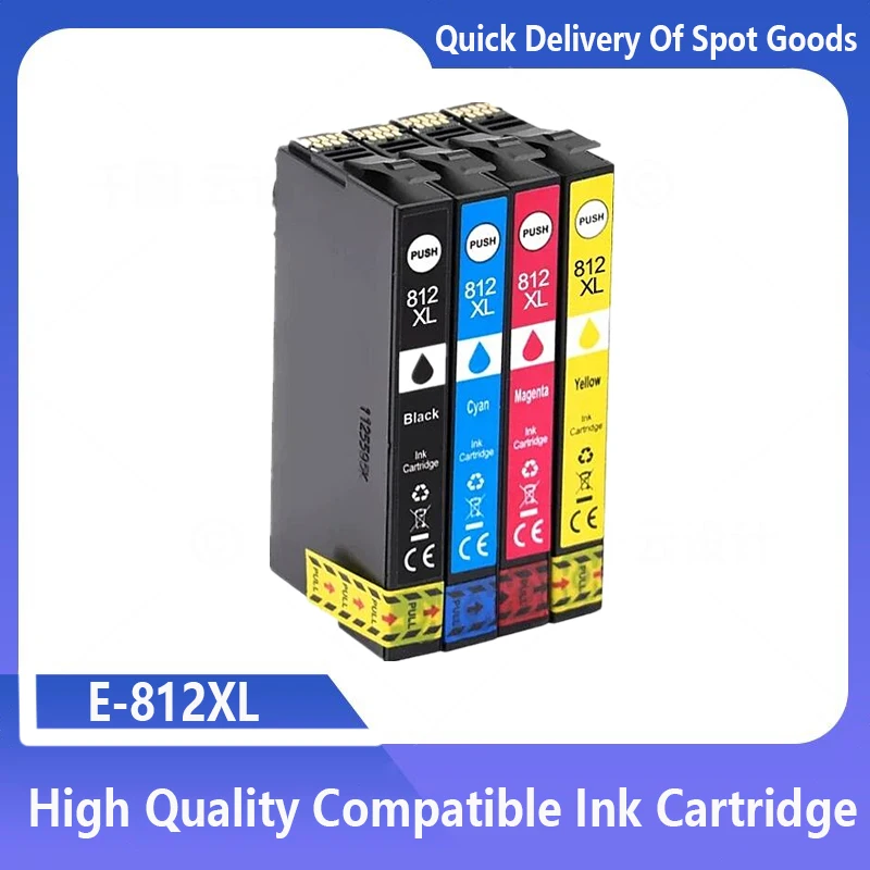 Cartucce Multicolore Ricaricabili Cartucce Ricaricabili Vuote T812/812 XL Con Chip - Per Stampanti Epson WF7840, WF7820, WF7310 Epson 812XL Ink Black - Foto 12