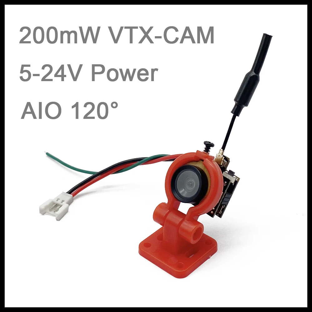 Caméra FPV AIO 5.8G 1200TVL 48CH 200mW VTX pour Drone RC