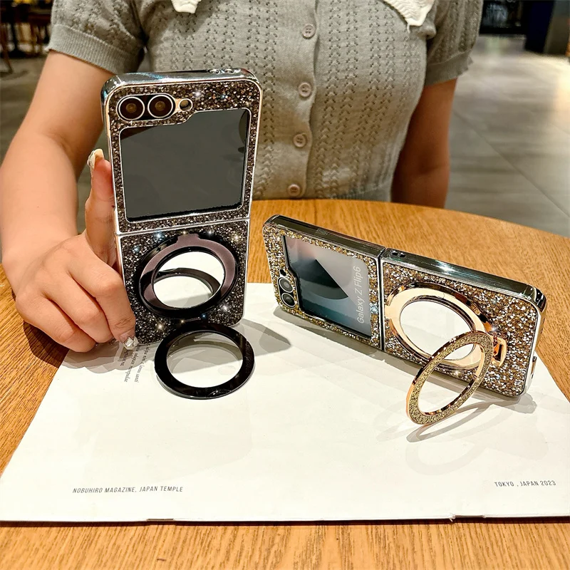 Electroplated Mirror Bracket Leather Phone Case - Elegant Protective Cover
