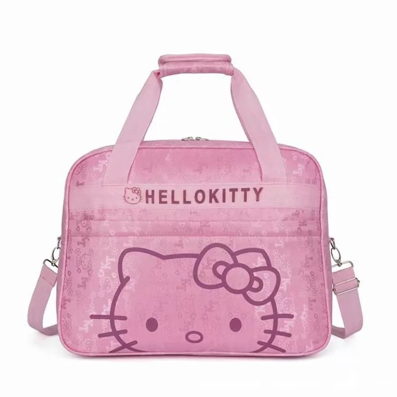 thumbnail image 1 of Bolso de mano negro de Hello Kitty de Sanrio, bolso de viaje de corta distancia con dibujos animados KT, bolso cruzado de gran capacidad, bolso grande para gimnasio para mujer, 1 of 5