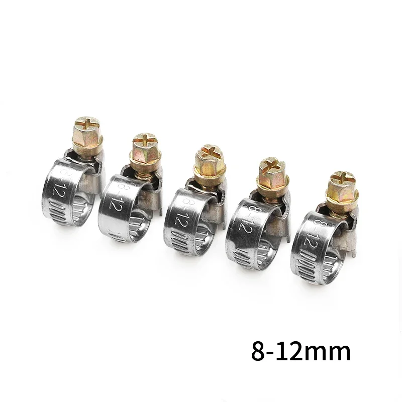Pipe Clamps 20Pcs/set Stainless Steel Hoop Hose Clips Fuel Hose Worm Drive Durable Adjustable