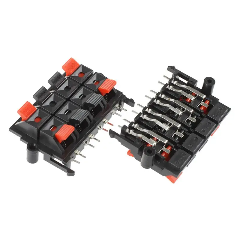 Push in Jack Spring Load Speaker Terminals 8 Positions 2Pcs 64x40x20mm speaker terminals