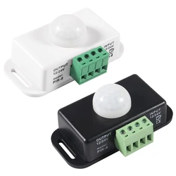 Automatic Adjustable PIR Motion Sensor Switch for LED Lighting, 8A 12V - 24V (WHITE)