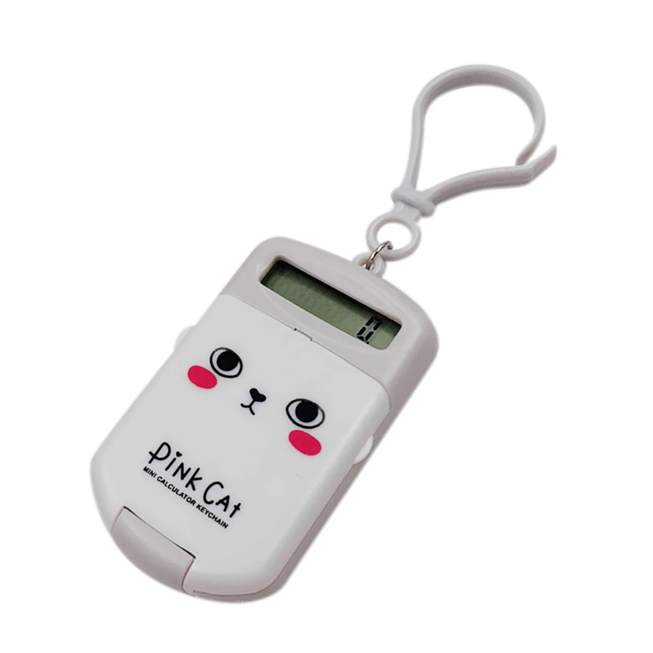 

White Portable Digit Calculator Mini Calculator Cartoon Cute Keychain Office Supplies Special Calculator for Student