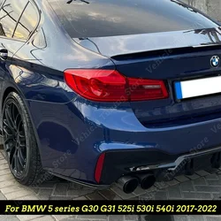 2Pcs Gloss Black Rear Bumper Lip Side Splitters Flaps For BMW 5 series G30 G31 525i 530i 540i 2017-2022 Spoiler Winglets ABS
