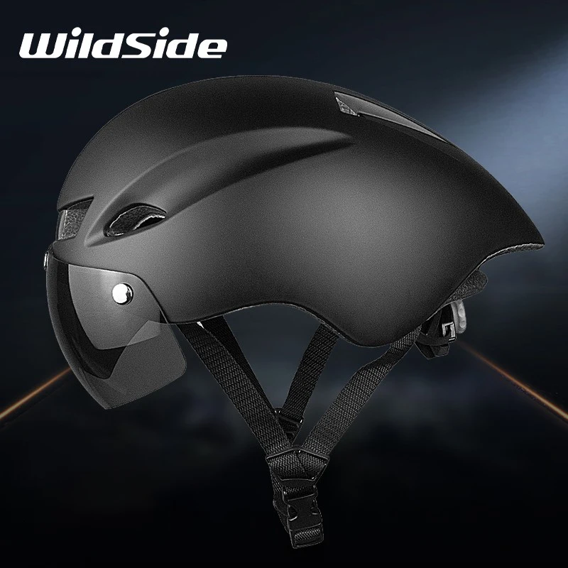 Wildside Aero TT Rennradhelm Racing Ultralight Triathlon TT Fahrräder Schutzhelme Brille Radfahren Sport Fahrradzubehör – Detail 1