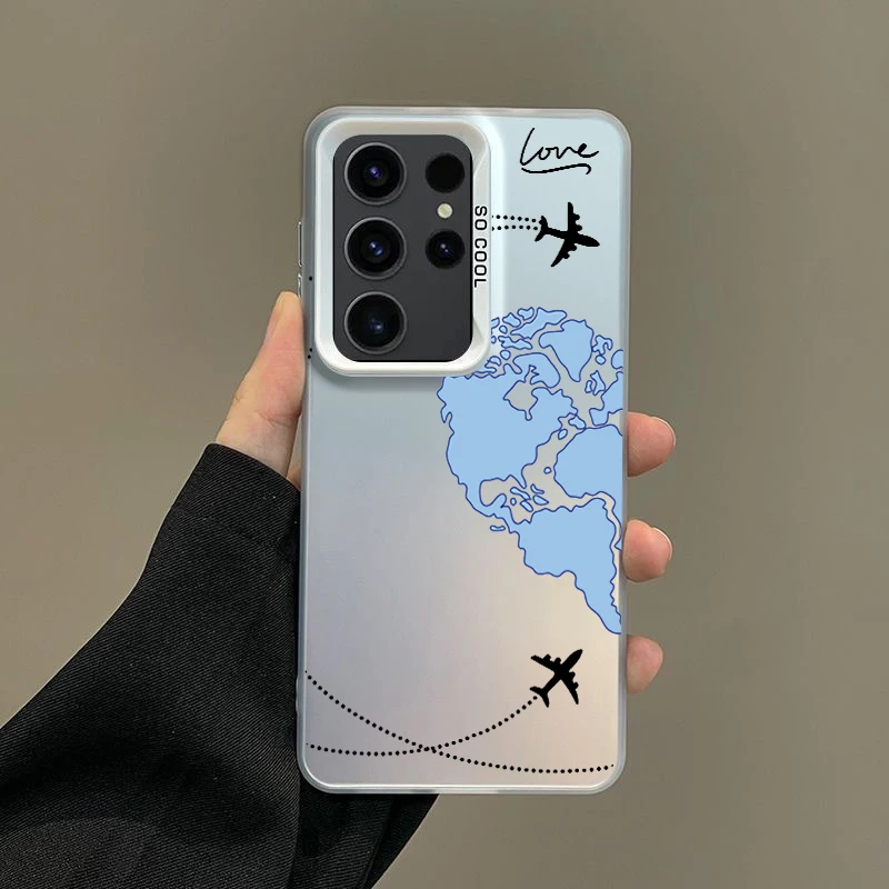 Silver IMD Cover with World Map and Travel Love Design