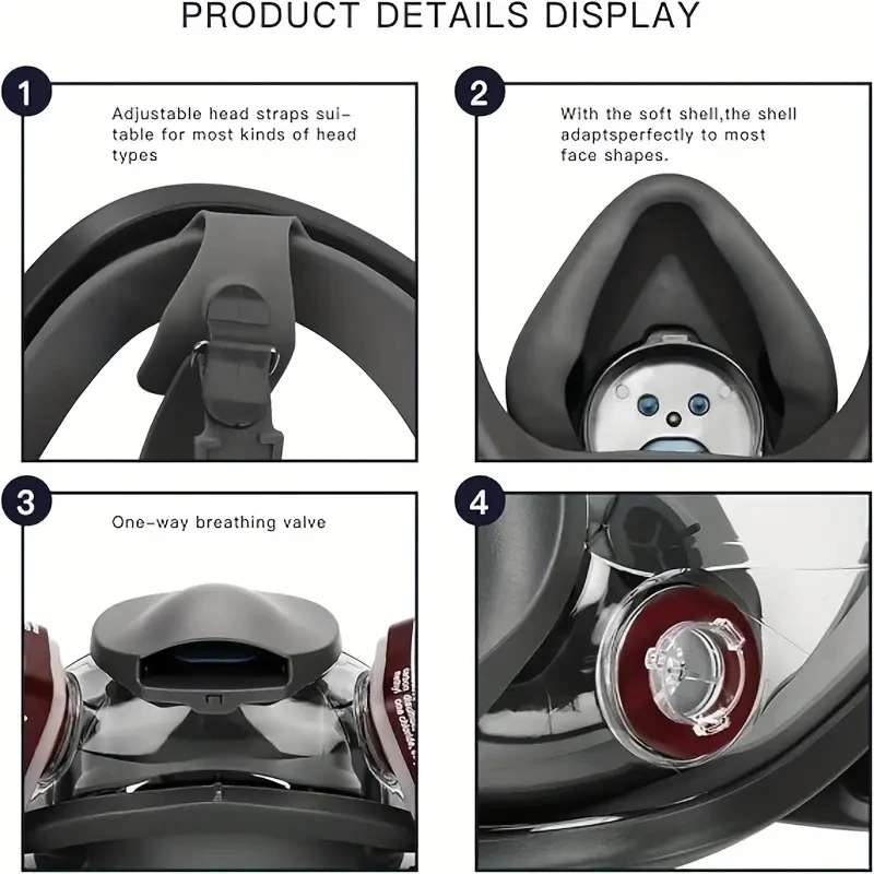 قناع واقي من الغاز المضاد للضباب 6800، لوحة صناعية...