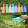 500ML Portable Candy Color Scrub Plastic Water Bottle Letter Print Leakproof Outdoor Sports Readily Cup 4