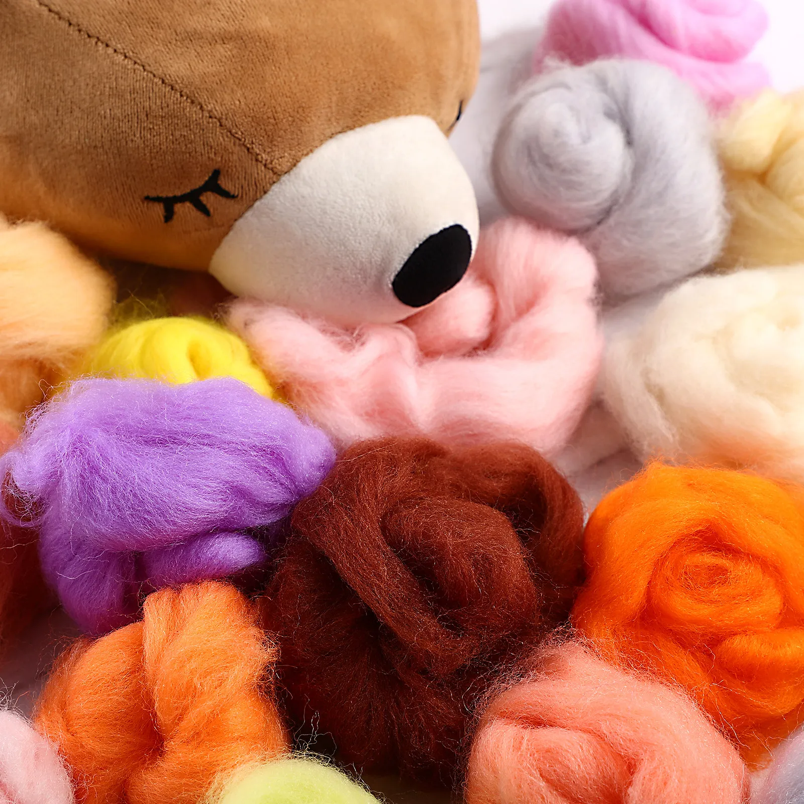 40개 고품질 메리노 울 로빙 니들 펠팅 도구 세트 DIY 공예 재료 초보자 및..