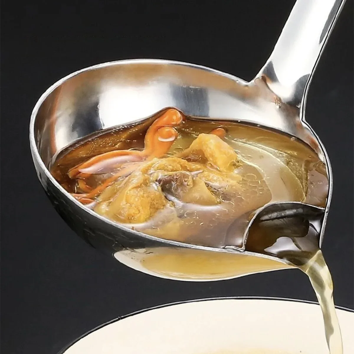 Bar Bubble Tea Yogurt Skimming Spoon Mesh Soup Silicone Folding Strainer Stainless Steel Colander Oil Food Saucepan Gravy Rice