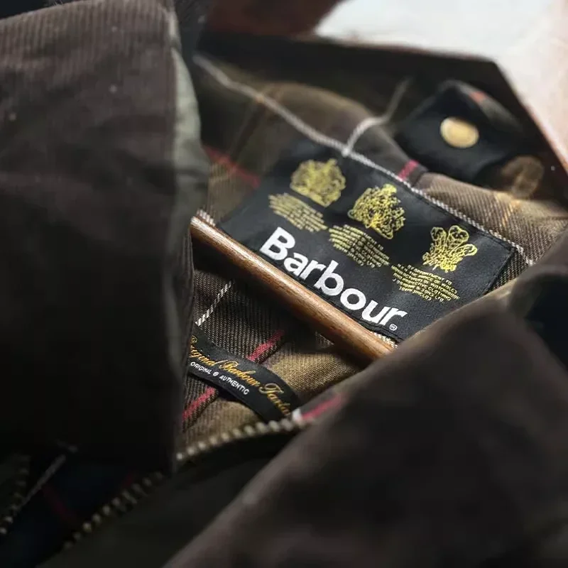 High quality Barbour American retro wax slim fit mid-length lapel trench coat