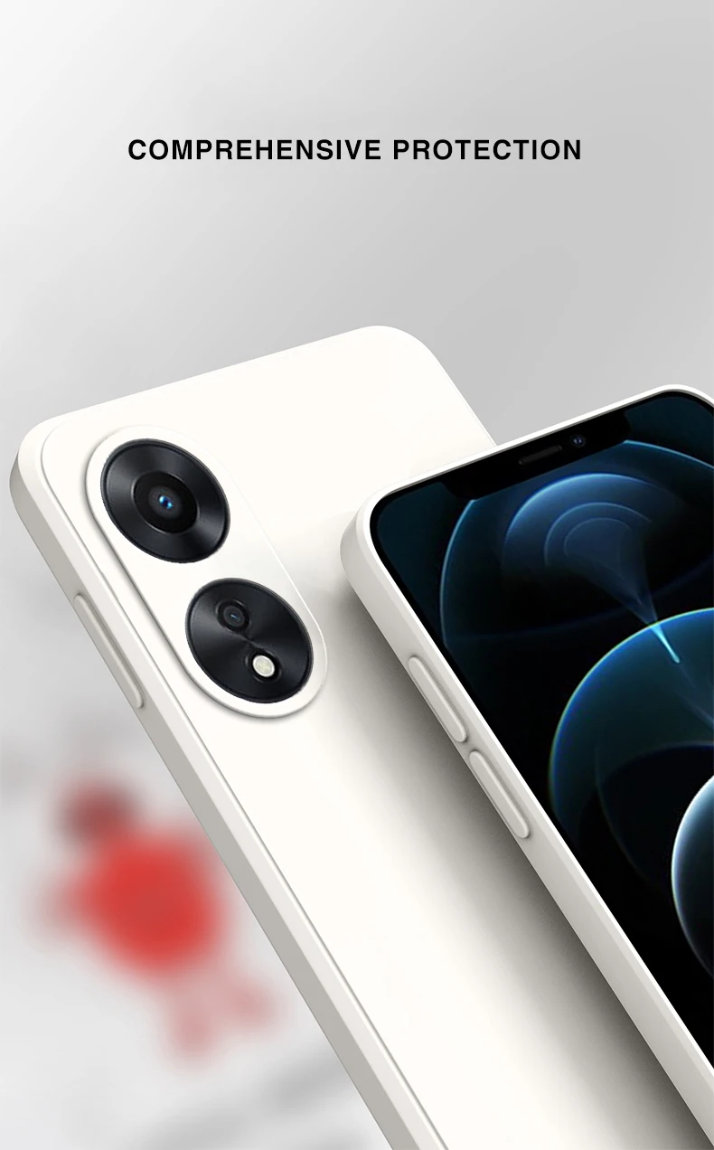 Coque originale de téléphone de base pour OPPO A58 A58X A78 5G, antichoc, Funda en Silicone liquide, lentille souple, protection arrière_voghion.com