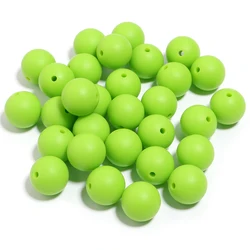 Vibrant Multicolor Silicone Beads for DIY Jewelry & Accessories - 20 Pieces (Fluorescent Green)