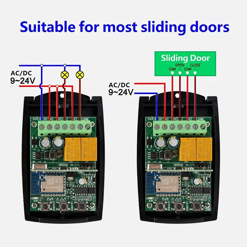 을 위한 FORSA RT1 RT2 RT4 Tuya Wifi 차고 문 원격 제어 수신기 433MHz 스마트 스위치 모듈 컨트롤러 433.92MHz 롤링 코드