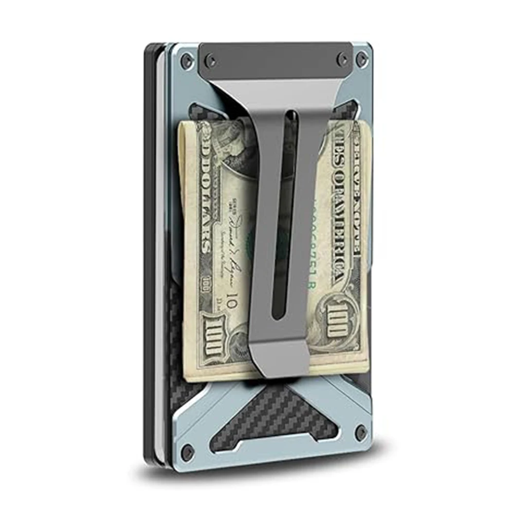 Magnetic Wallet Money Clip with AirTag Holder and Universal Attachment Sheet