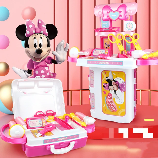 Disney] 3 in1 Minnie mouse valigia trucco Playset simulato doctor play set  toy play house giocattoli