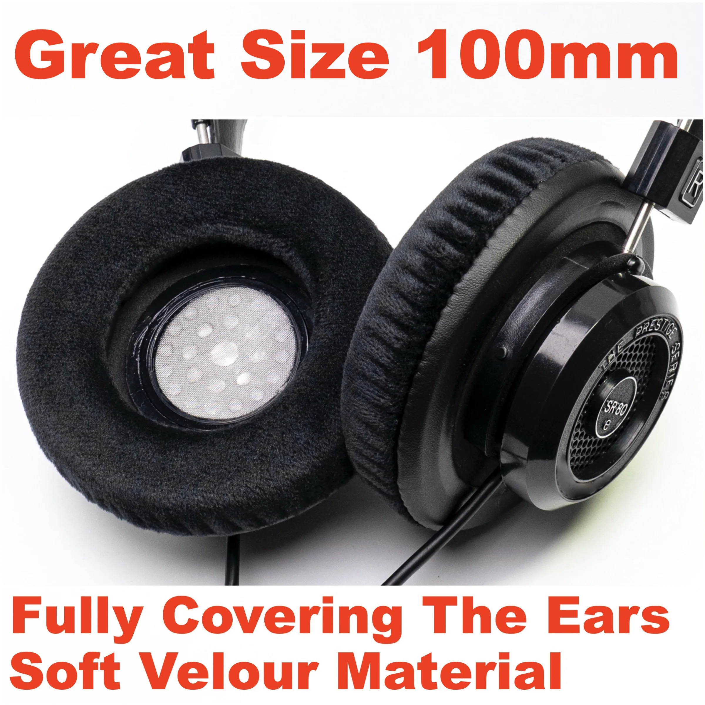100mm Velour Over Ear Pads Replacement For Grado SR60 SR80 SR125 SR225