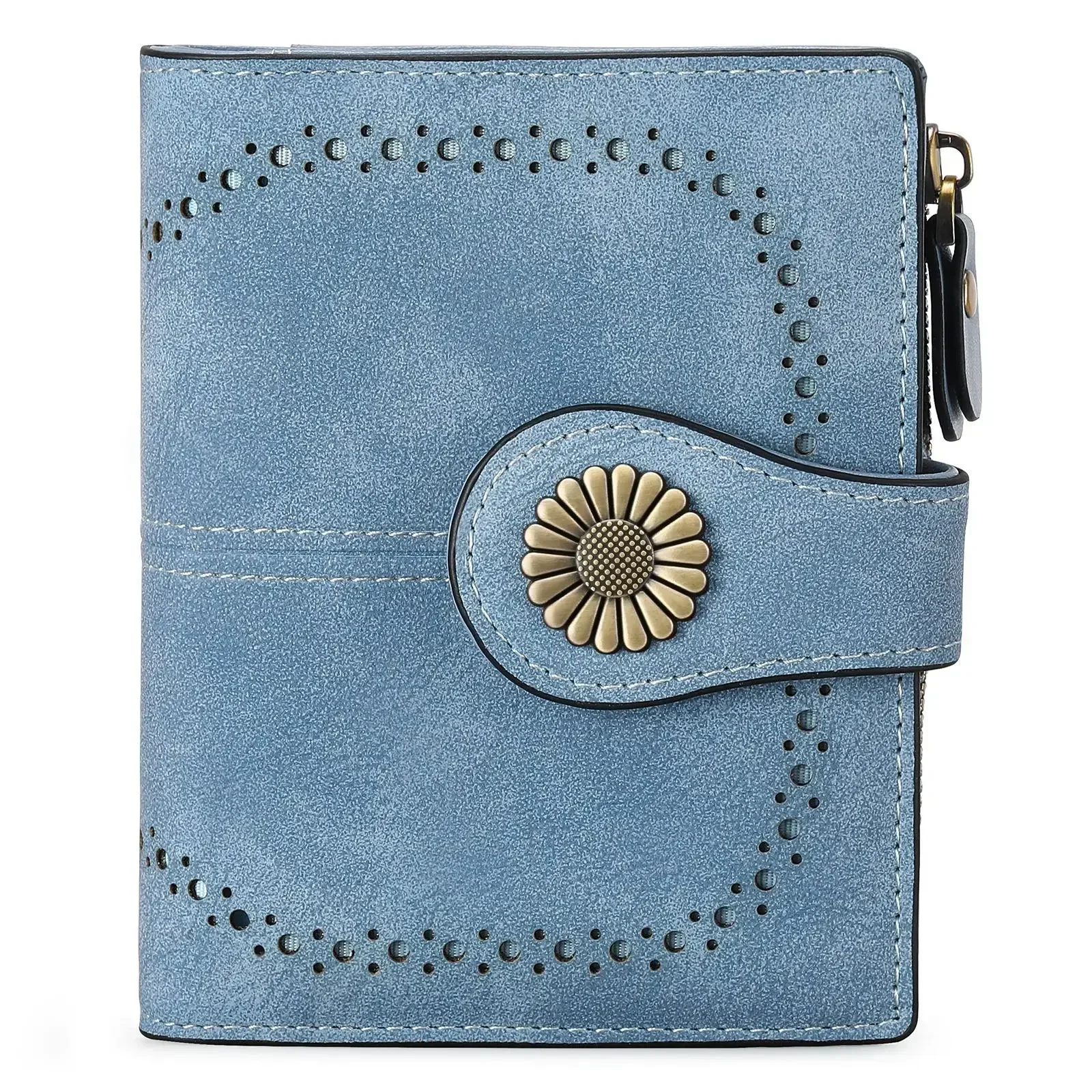 

Women Short Genuine Cow Leather Wallet Fashion RFID Blocking Small Coin Purse Money Clip Real Leather ID Card Holder Pocket 8Z