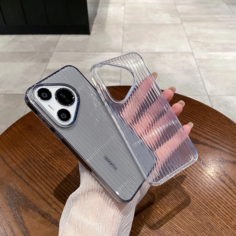 Ultra-Thin Transparent Corrugated Silicone Phone Case - Soft Clear Back Cover