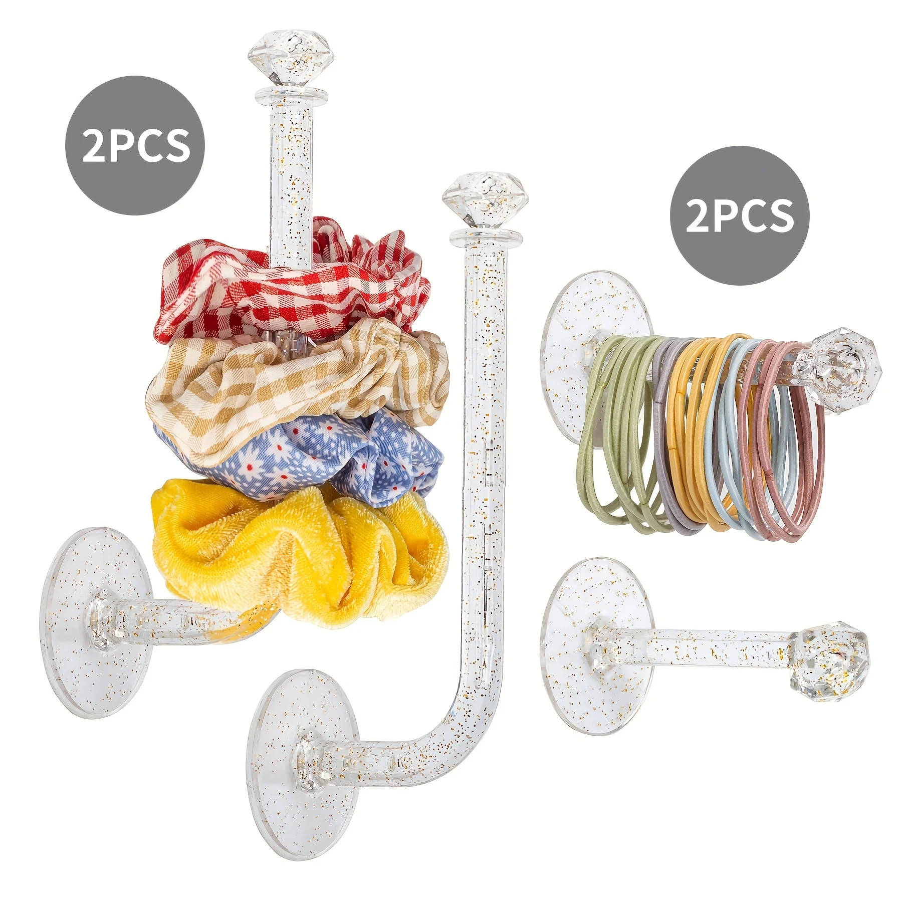 Headband Holder 4pcs Scrunchie Organizer Stand Hair Accessories Organizer Storage Shelf For Headband Hairband Hair Ties Clear hair accessories organizer
