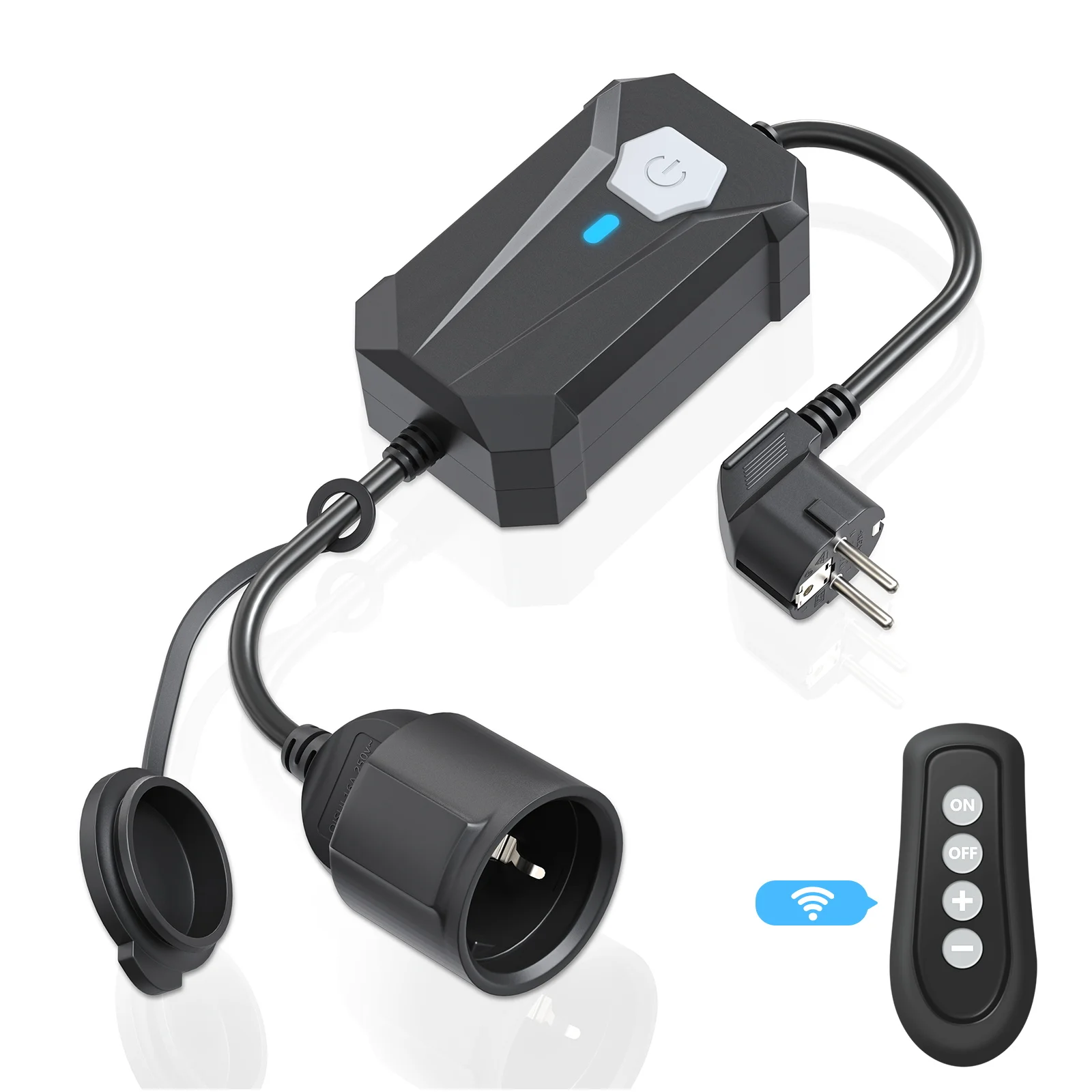 New One Smart Dimmer Plug Outdoor, IP65 Waterproof WiFi Dimmable Smart Outlet, Compatible With Google Assistant, Alexa - View #3