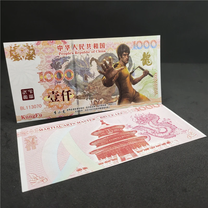 

Chinese Kung Fu Master Bruce Lee Paper Money Martial Arts Master Commemorative Banknote Coenyerfiet Money Wholesale Items