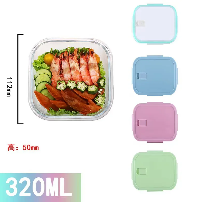 Microwave-Safe Divided Glass Meal Prep Containers - Bento Lunch Box with High Borosilicate Storage Bowls, Assorted Colors
