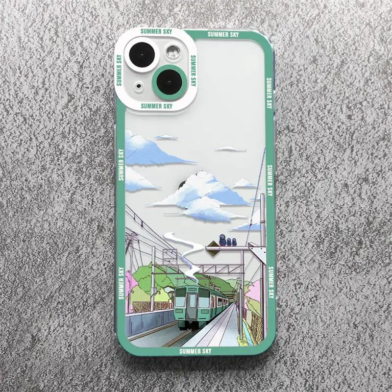 Anime Scenery Clear Phone Case