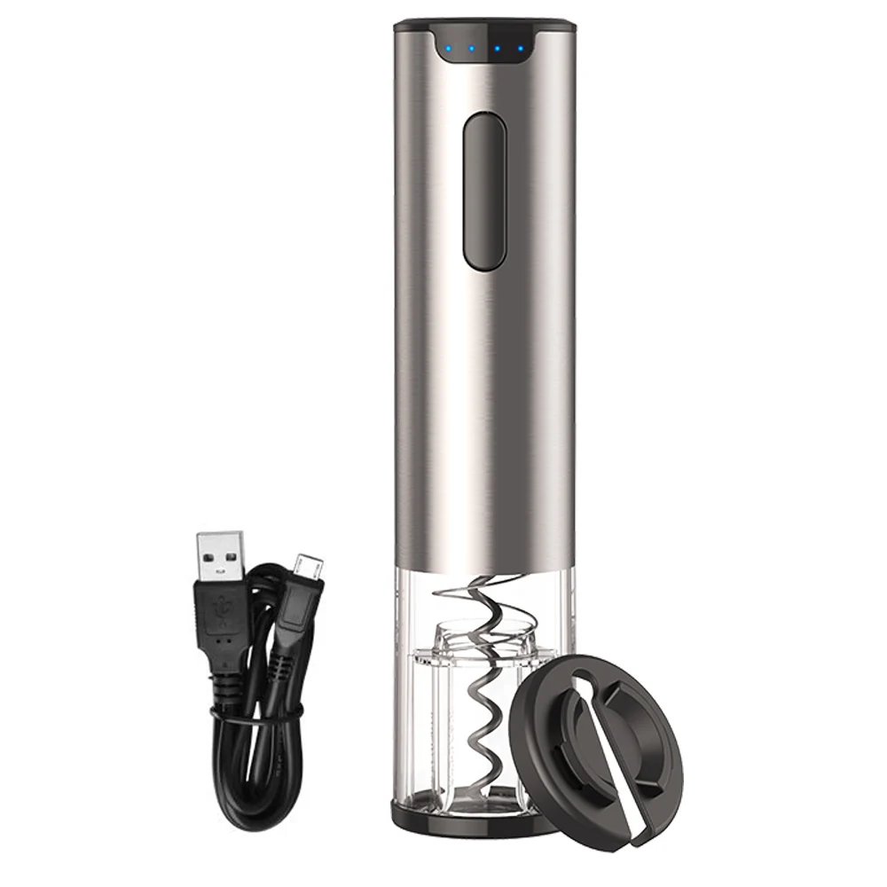 

Wholesale Promotional OEM USB Rechargeable Auto Stainless Steel Corkscrew Wine Bottle Opener Electric Kitchen Accessories