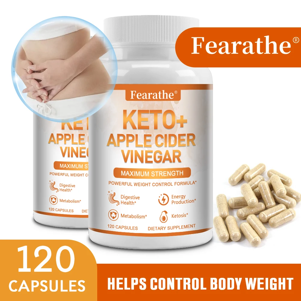 Premium Keto + Apple Cider Vinegar Capsules (with Mother)-Fat Burning, Energy and Focus, Appetite Control, Metabolism Boosting