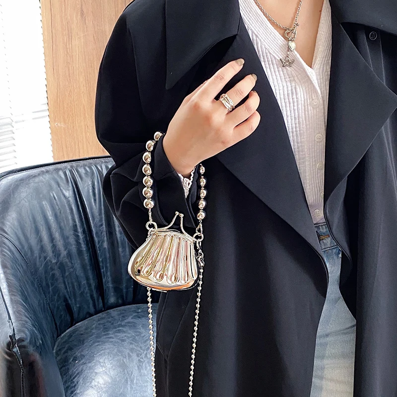 Fashion Metal Lipstick Bag for Women Luxury Dinner Bag Designer Shell Shoulder Bags Cute Purses Crossbody