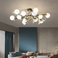 

Modern Nordic Led Chandelier For Living Room Dining Room Kitchen Bedroom Ceiling Pendant Lamp Crystal Glass Ball Hanging Light