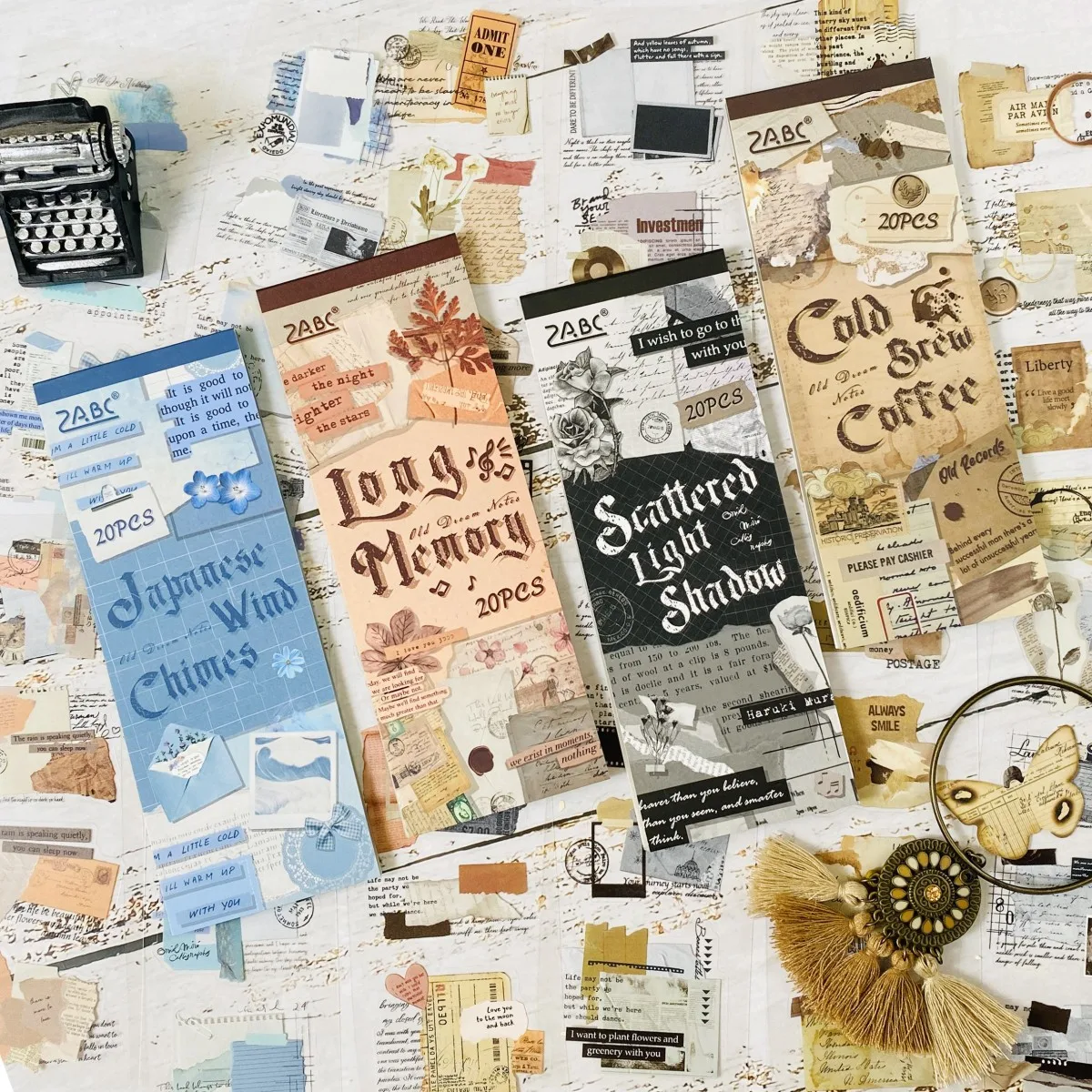 Journamm 20장 PET 저널링 스티커 세트 스크랩북킹 DIY 콜라주 정크 ..