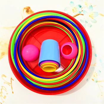 Children Throw Circle Game Ferrule Stacked Toys Fun Indoor Outdoor Parent-Child Interactive Circle Layers Early Education Gift 5
