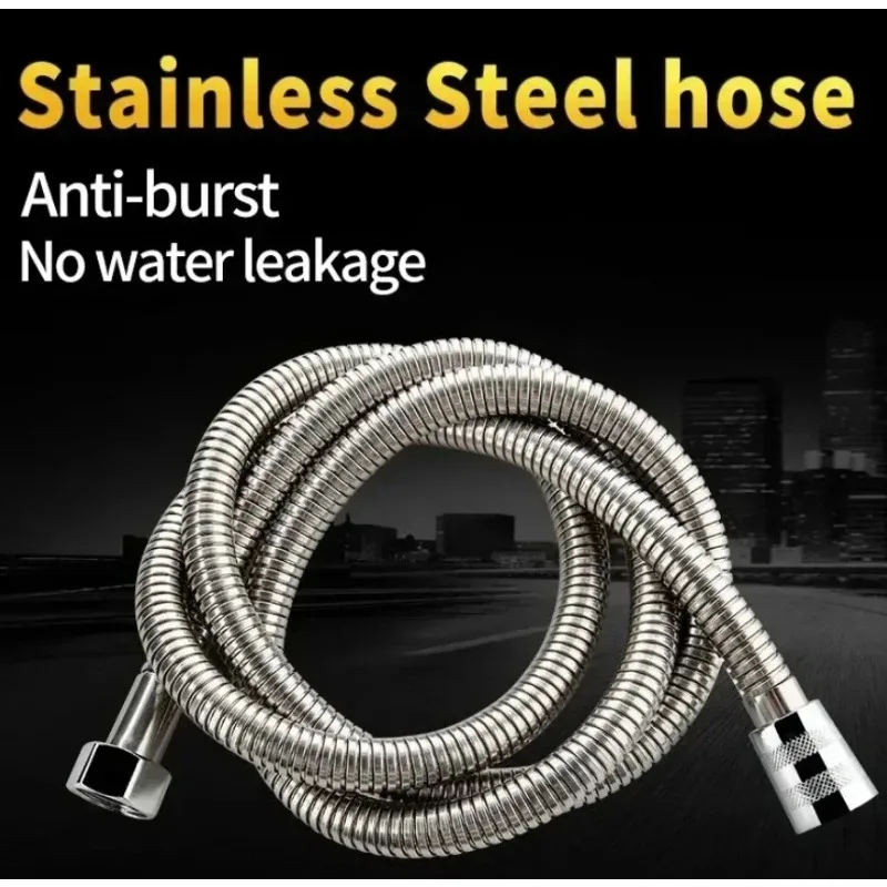 Bathroom Shower Hose Stainless Steel Flexible Shower Hose Tube Pipe for Bathroom Accessories High Strength Hot and Cold Hose