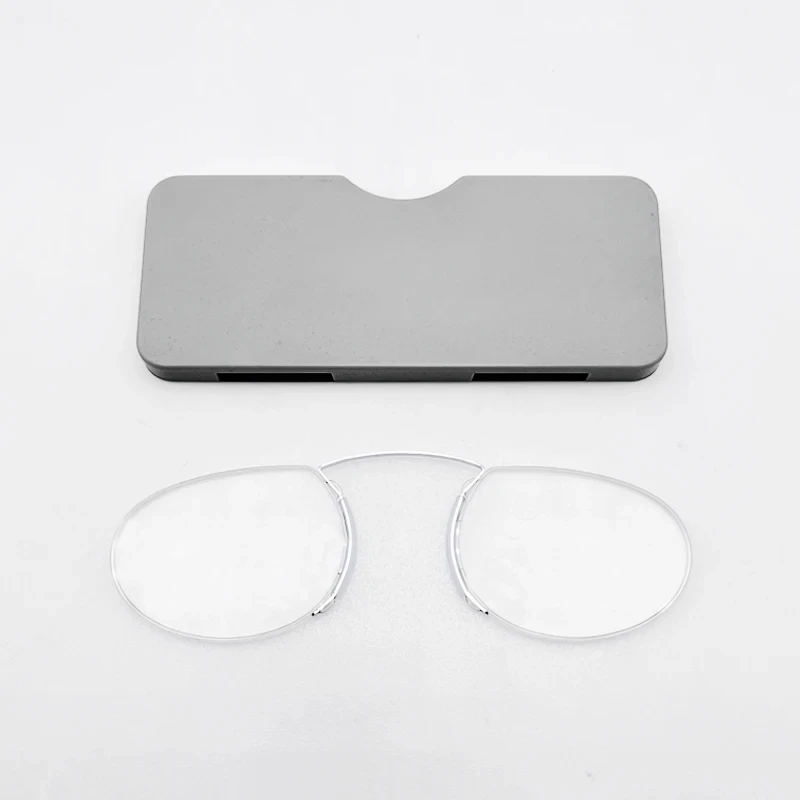 2024 Titanium Mini Reading Glasses Clip Nose Round Optical Glasses With Box Wallet Portable Prescription Eyewear Degree 1 To 3 3