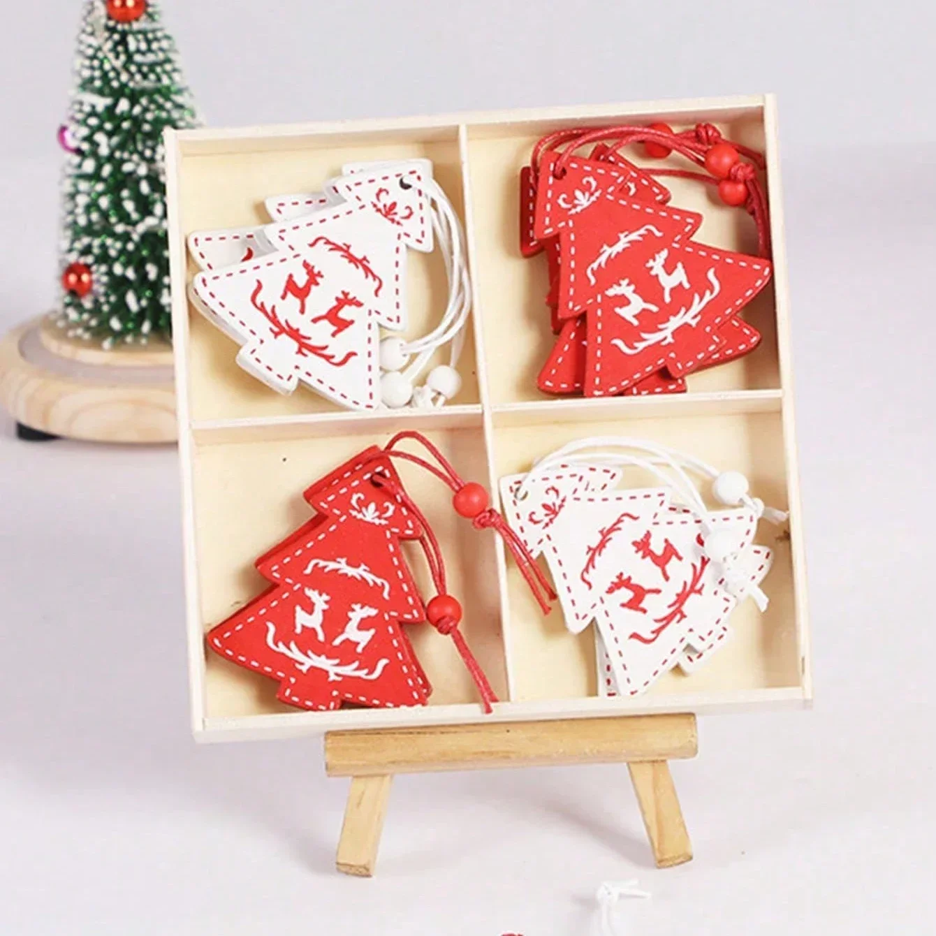 Elk Christmas Decoration, 1pc Wooden Pendant