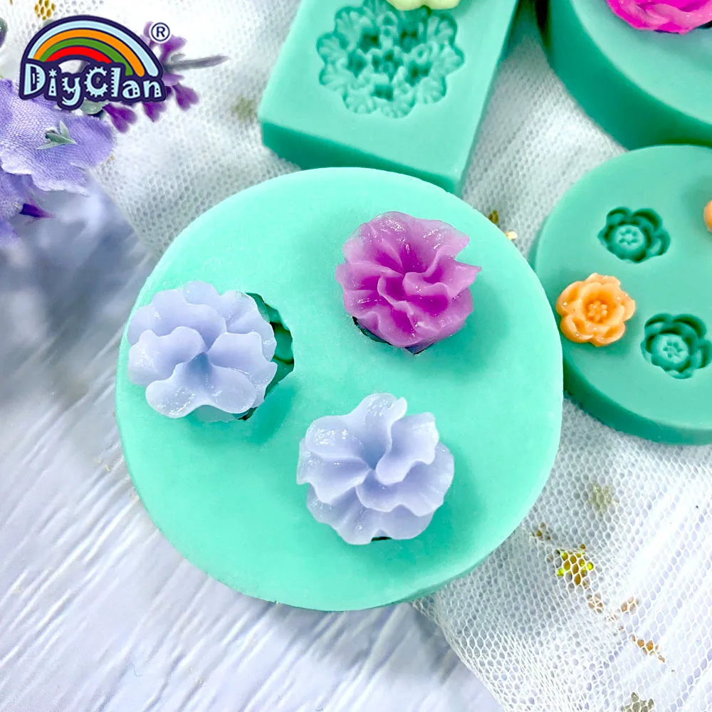 Stampo in silicone per micro mini fiori: fondente, argilla