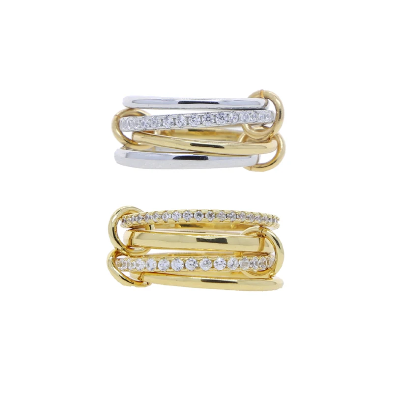 Stacking Engagement Band Rings For Women Plain Micro Paved 5A CZ Mix Color Multi Pieces Stack Full Finger Jewelry 5