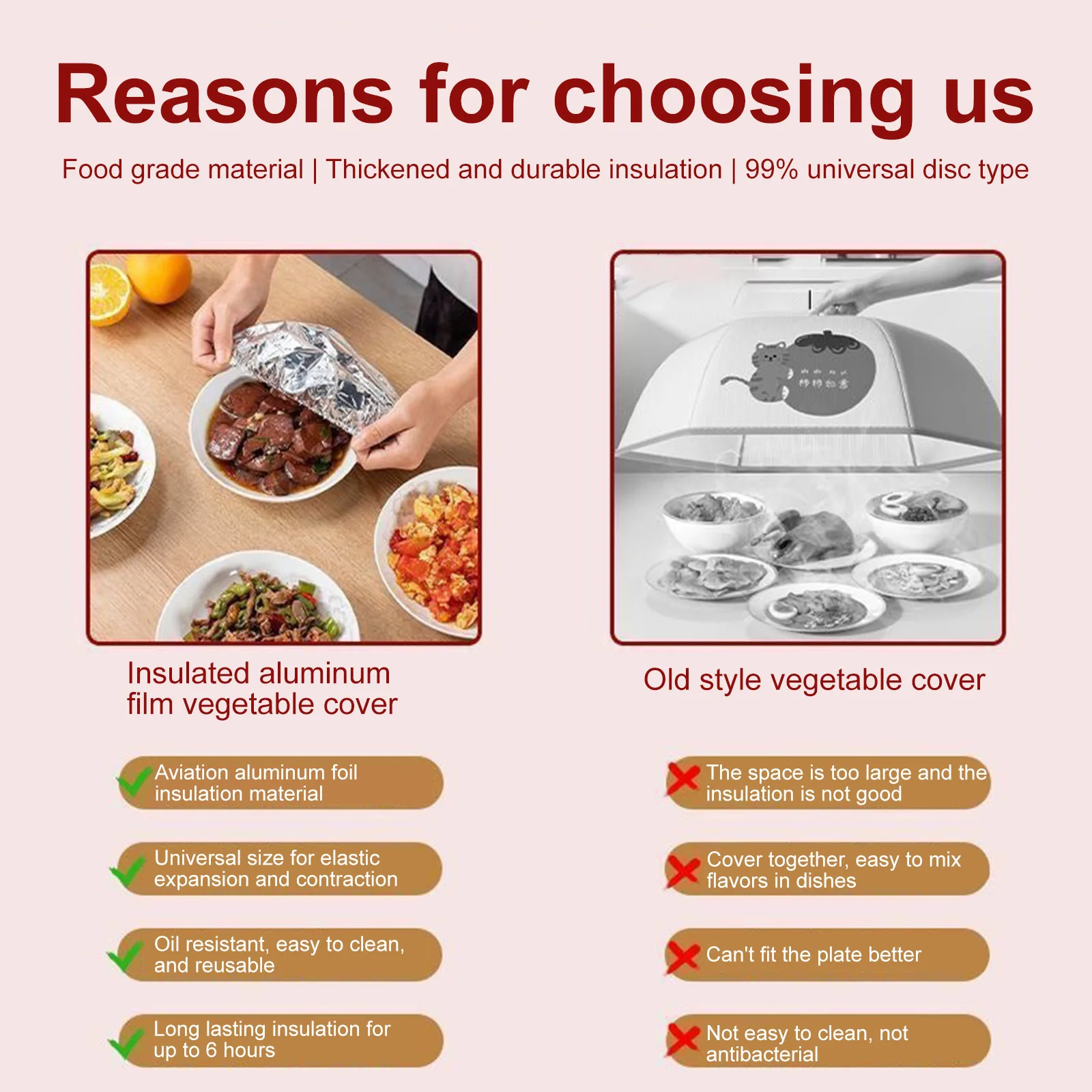 طبقة رقائق الألومنيوم المنزلية القابلة لإعادة الاستخدام للطعام للعزل الحراري والحفاظ على الحرارة مناسبة لنزهة الوجبات الجاهزة في الفرن