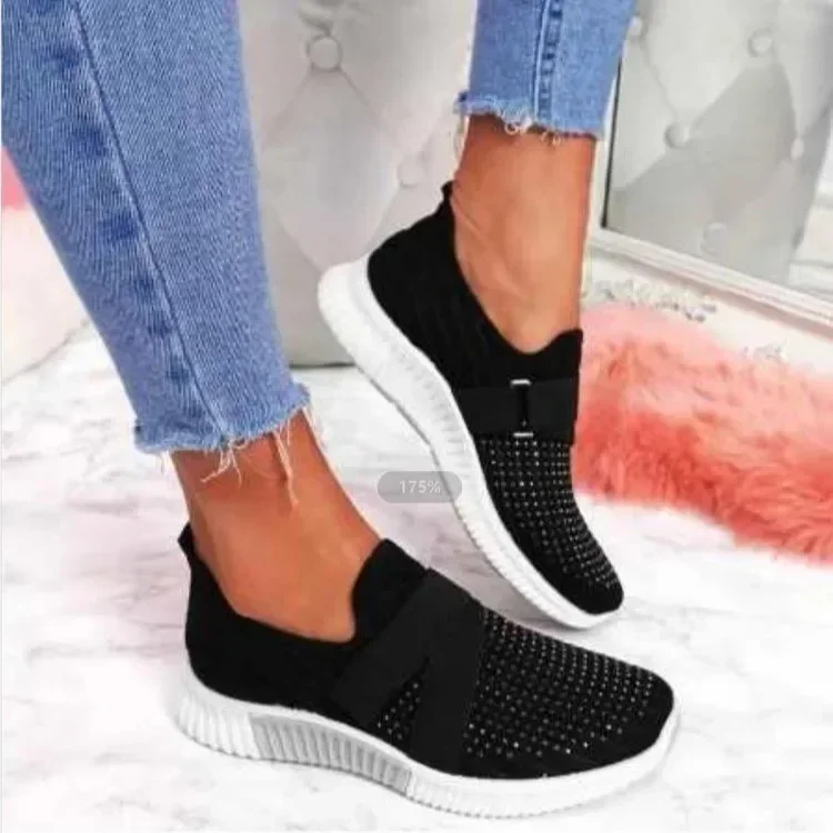 Shoes for Women 2022 Summer Platform Casual Sport Shoes Women  Rhinestone Flats Shoes Women Fashion Plus Size Sneakers 2