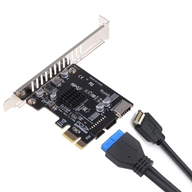 PCIE USB 3.0 Card PCI Expree to Type-E USB3 19P Expansion Card Super Speed 5Gbps PCI-e Type C Controller Adapter F19E