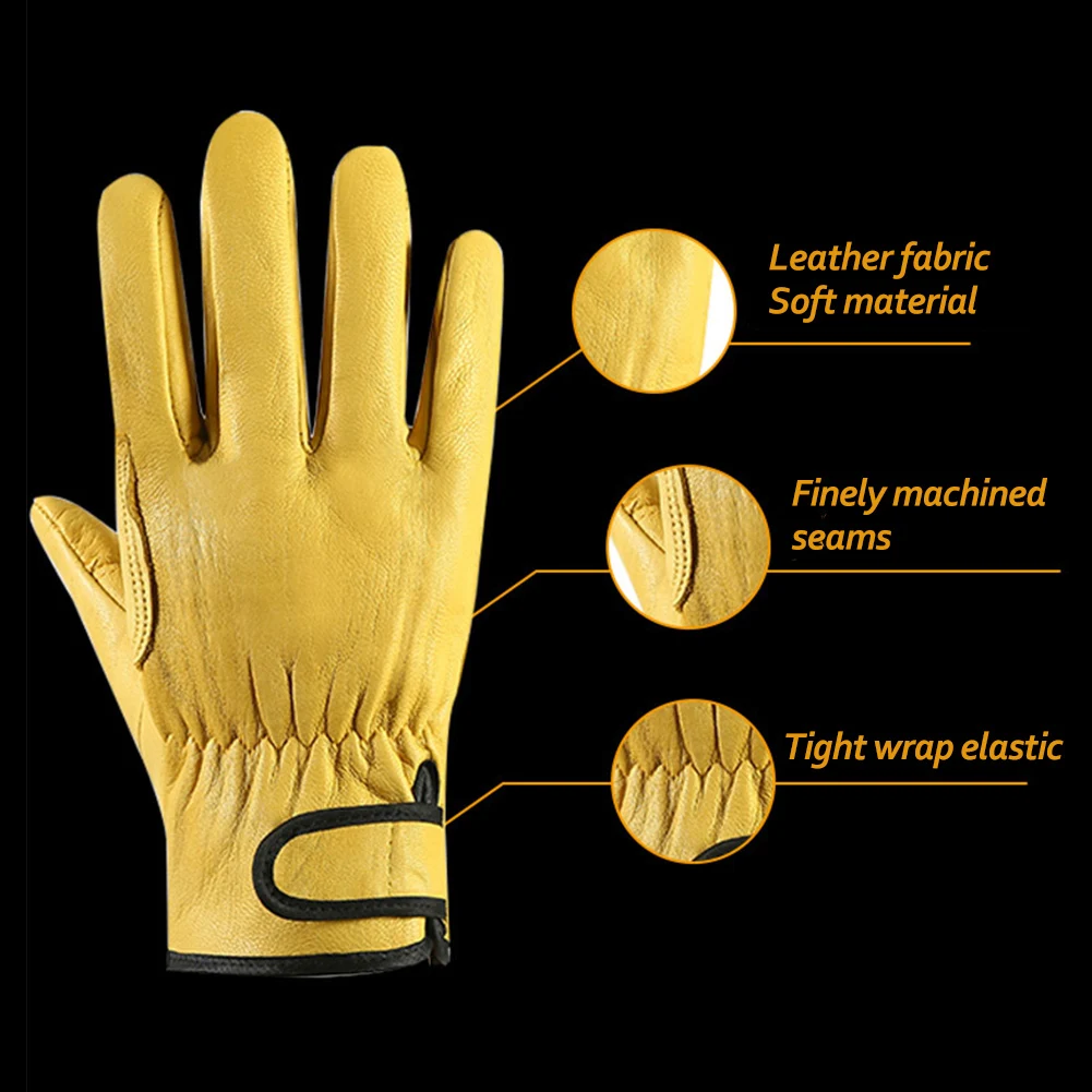 Work gloves sheepskin leather workers work welding safety protection garden sports motorcycle driver wear-resistant gloves safety gloves protective gloves garden work gloves cotton work gloves
