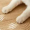 OUZEY Pet Cat Bed Hand Rattan Woven Cat Beds Comfortable Sleeping Wear-Resistant and Sratch-Resistant Cat Nesk Kitten Baskets 4