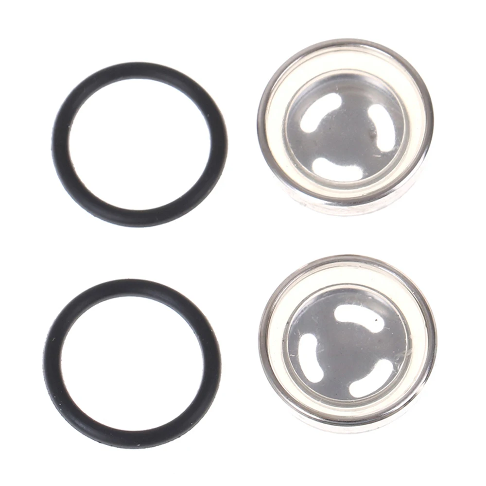 2Pcs Universal 18mm Motorcycle Sight Glass Oil Sight Glass Seal Iron Rubber For Brake Pump Brake Cylinder